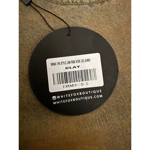 White Fox Bring the Style Wide Leg Low Rise Jeans NWT Sz Small - Picture 6 of 6